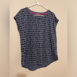 Jane & Delancey cap sleeve bird tee size L